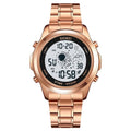 SKMEI 2019 Advanced Digital Features Dual Time Watch - rose gold-white