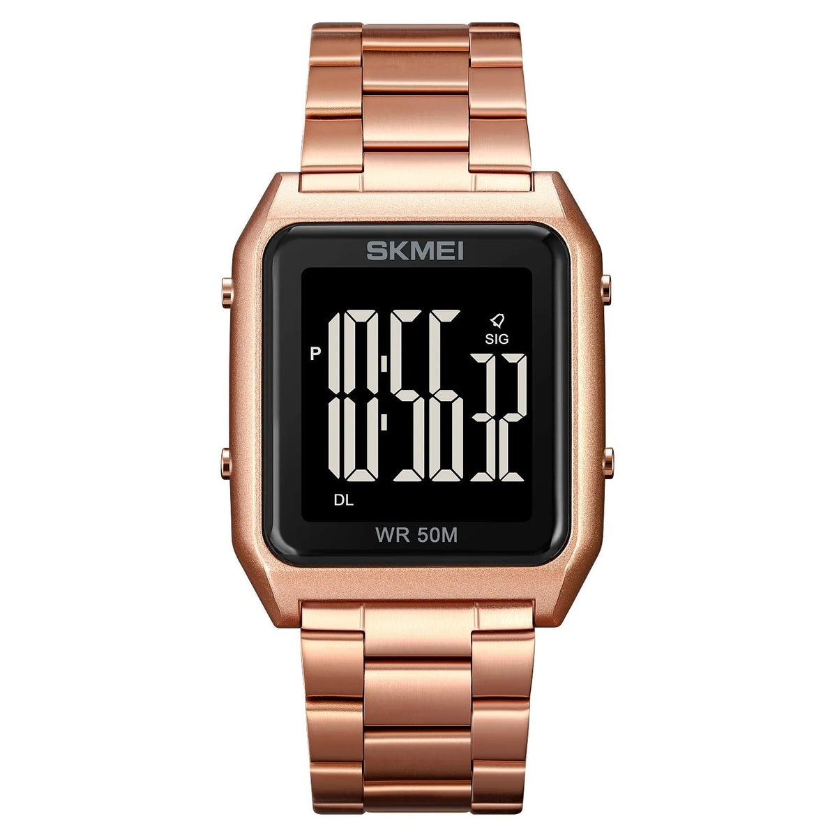 SKMEI 1879 Digital Stainless Steel Watch – RoseGold
