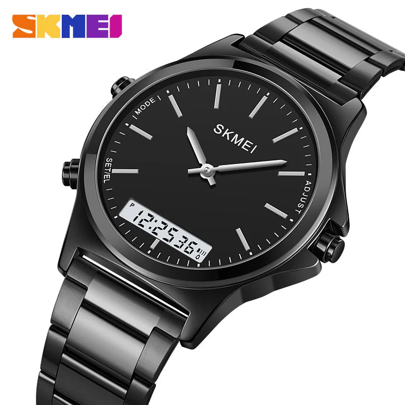 SKMEI 2120 Electronic Luminous 30m Waterproof - Black/Black