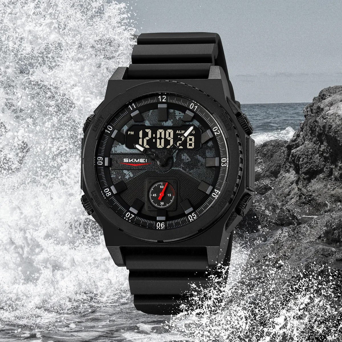 SKMEI 2355 Tactical Sport Dual Display Watch - Black