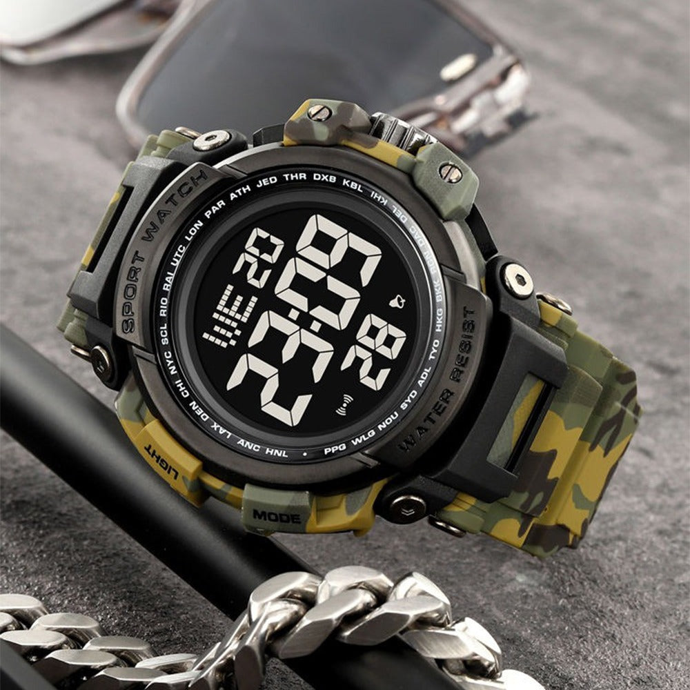SKMEI 2422 Heavy Duty Digital Sport Watch - army green camo