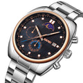SKMEI 9325 Quartz Luxury Moon Phase Chrono Watch - RoseGold/Black