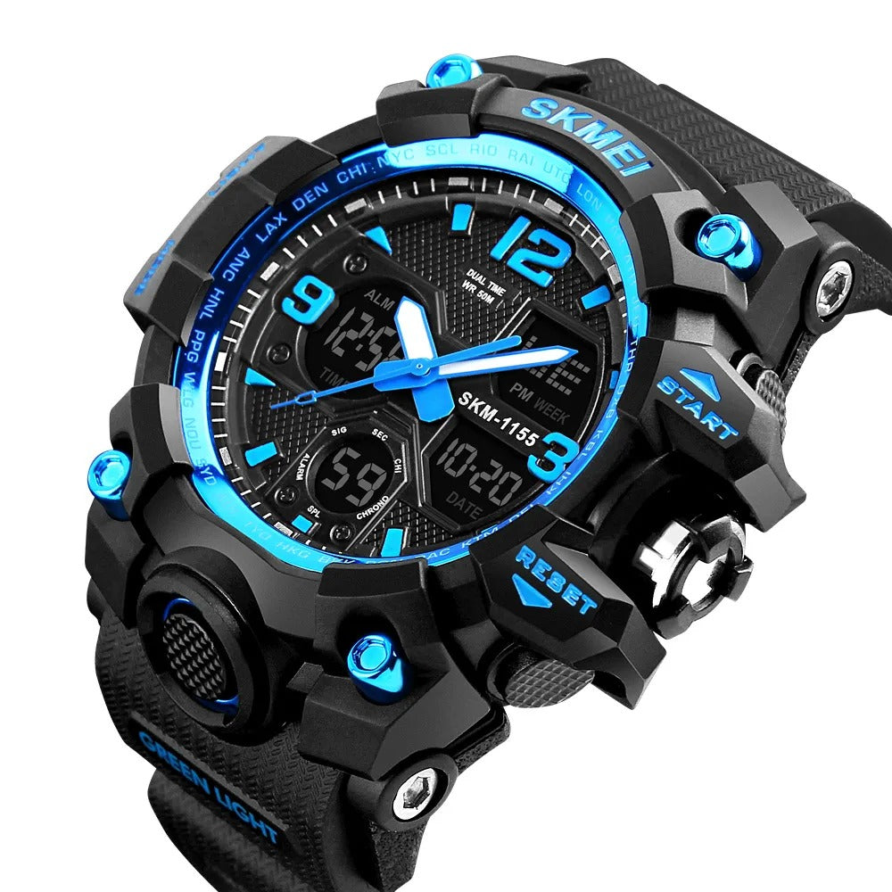 SKMEI 1155B Dual Time Digital Analog Sports Watch - Blue