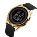 SKMEI 1502 Digital Thin Dial Waterproof Wrist Watch - Gold