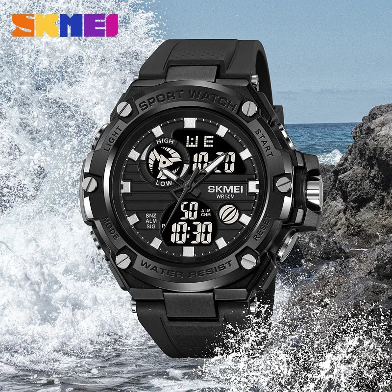 SKMEI 2119 Sports Dual Display Electronic Watch Waterproof - Black