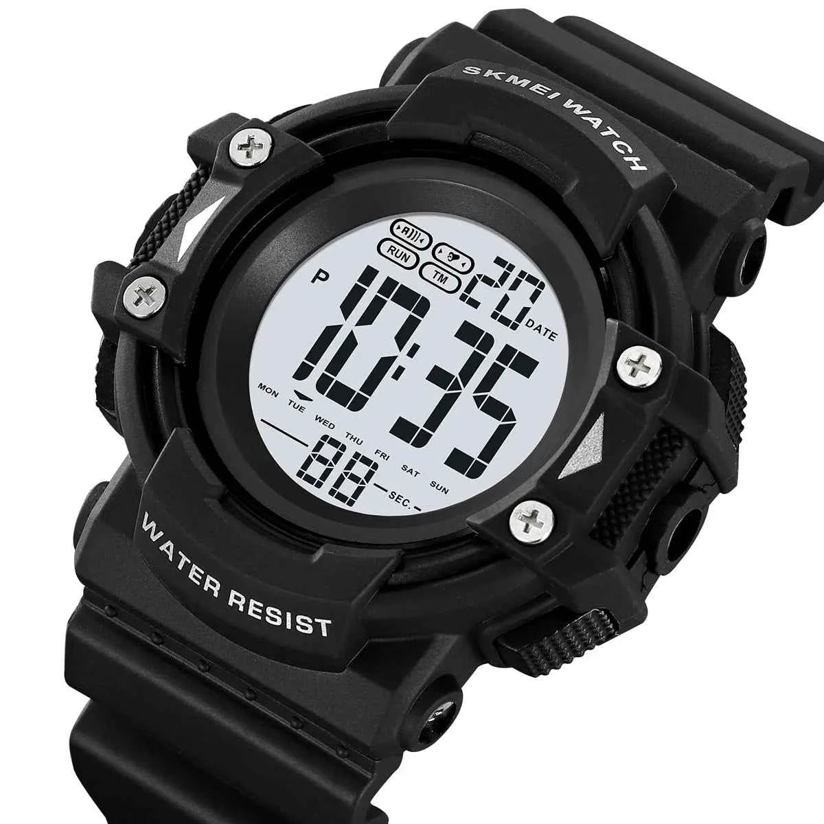 SKMEI 2195 Rugged Digital Sports Watch - Black/White