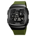 SKMEI 2208 Bold Square Digital Sports Watch - ArmyGreen