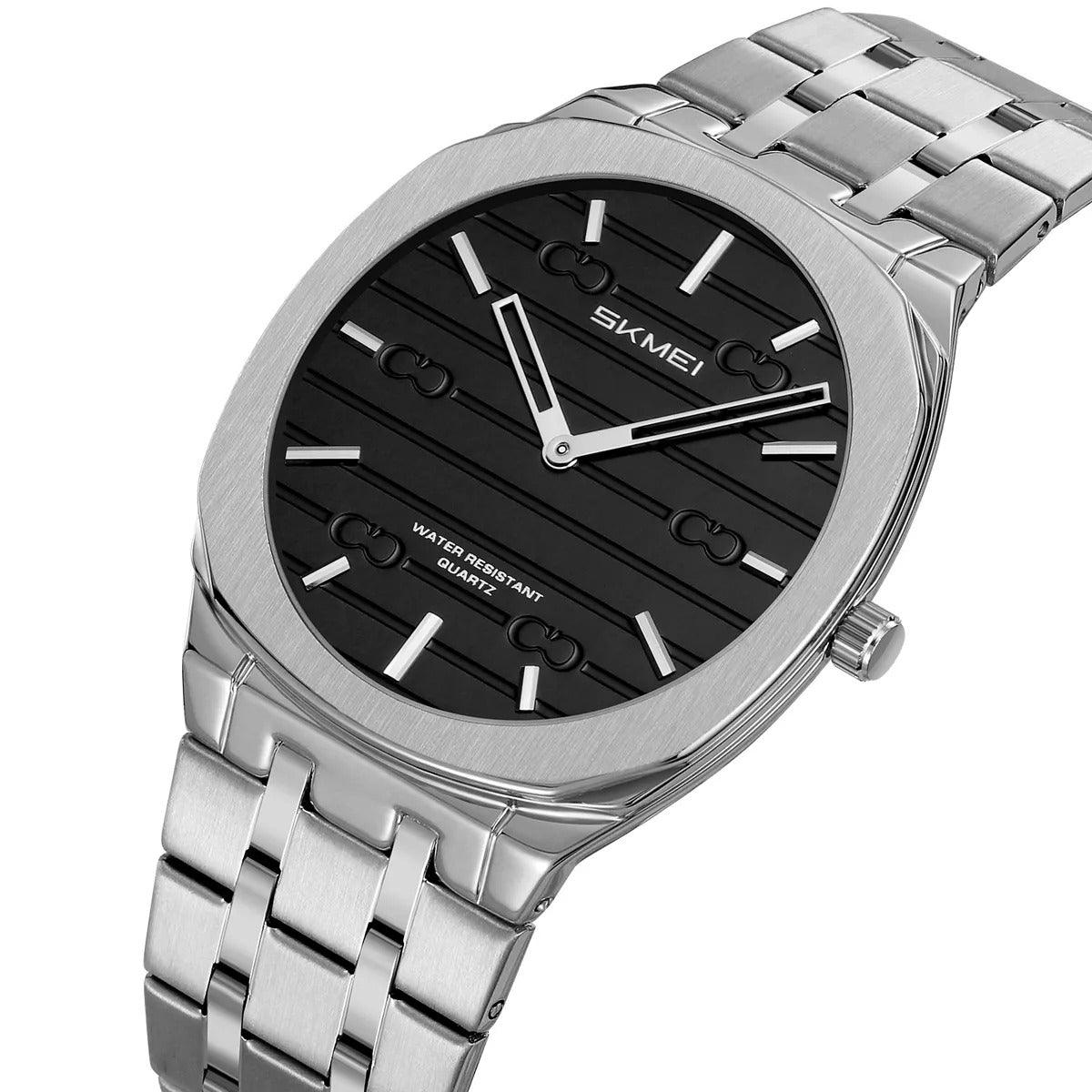 SKMEI 9372 Imperial Time Quartz Watch - Silver/Black