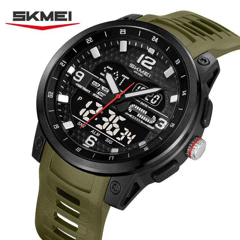 SKMEI 2401 Sport Dual Display Watch - ArmyGreen