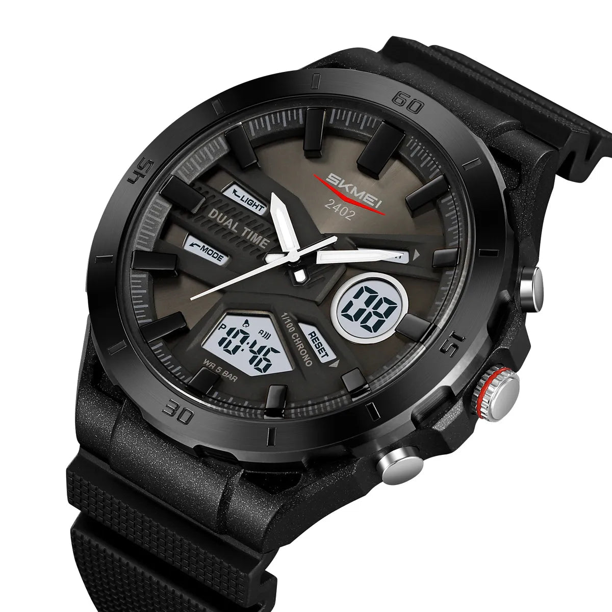 SKMEI 2402 Analog Digital Sports Watch - Black/White