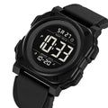 SKMEI 2511 Bold Round Digital Sports Watch - Black-Matte