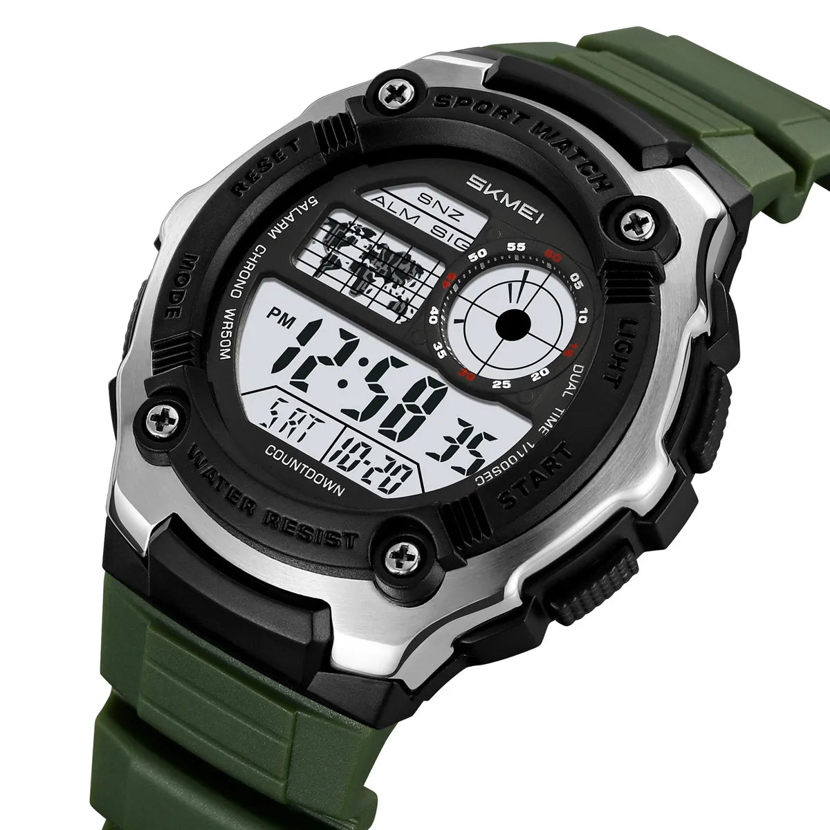 SKMEI 2517 Digital Sports Multifunction Watch - ArmyGreen