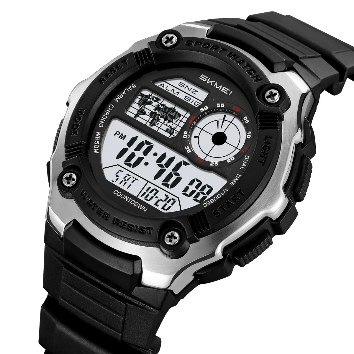 SKMEI 2517 Digital Sports Multifunction Watch - Silver
