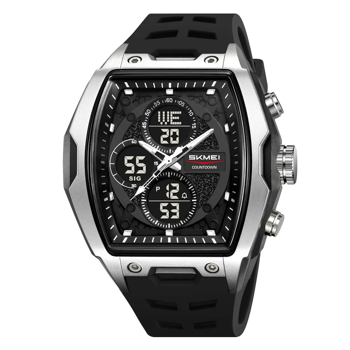 SKMEI 2601 Dual Display Sports Watch - Black/Silver