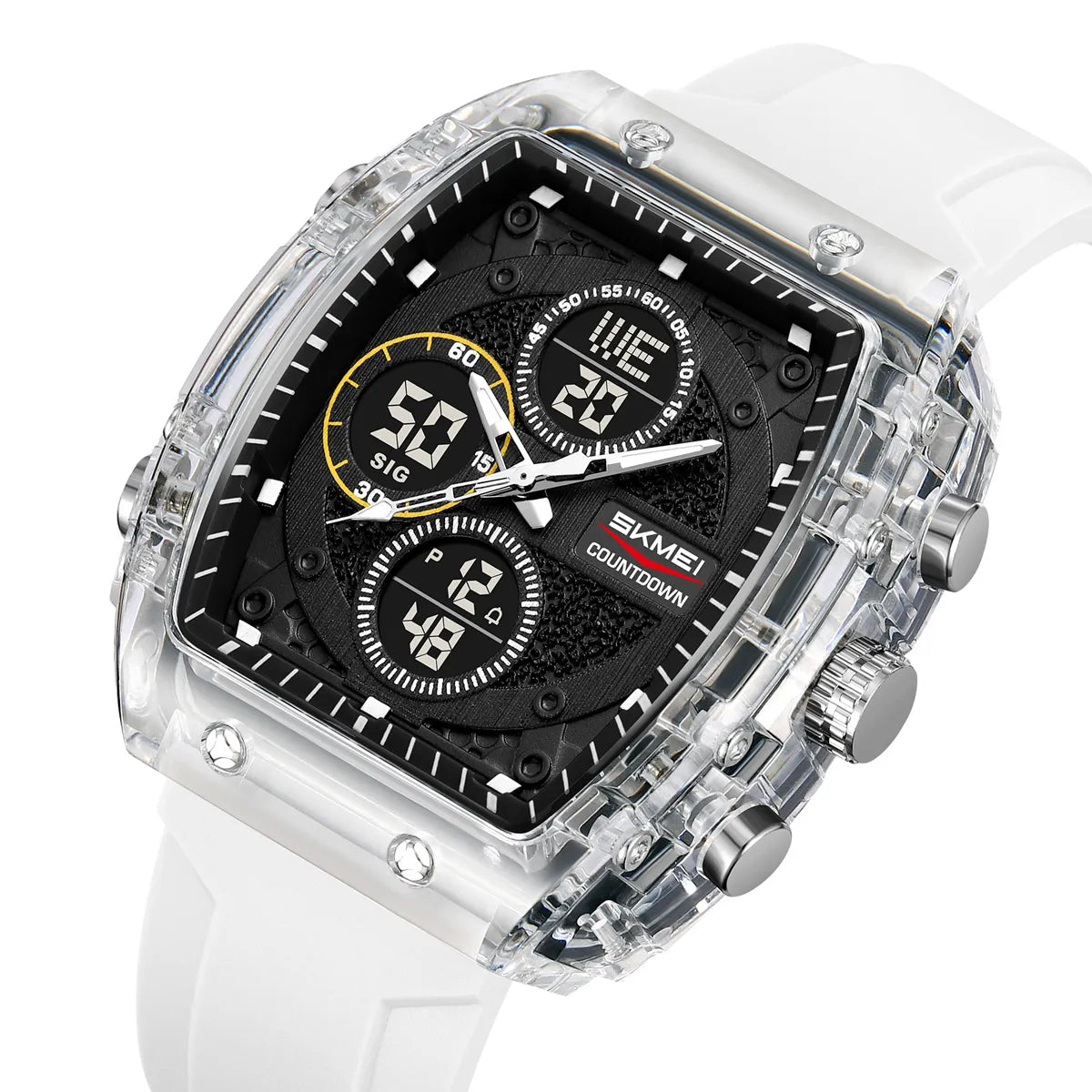 SKMEI 2602 Dual Display Sports Watch - White
