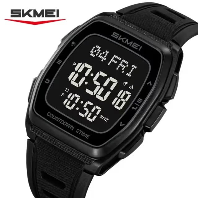 SKMEI 2441 - ساعة رياضية رقمية ذكية - أسود/أسود