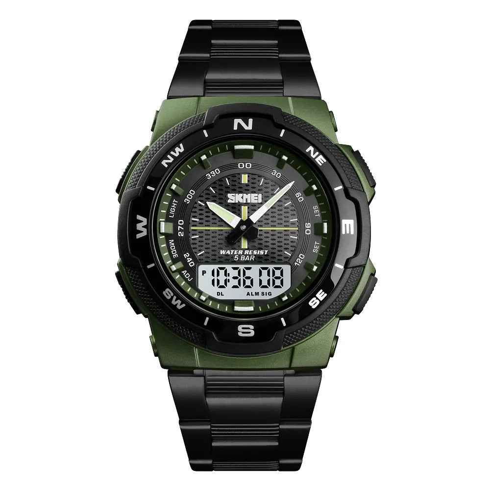 SKMEI 1370 Navitech Dual Display Watch - ArmyGreen