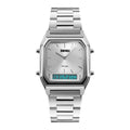 SKMEI 1220 Analog Digital Stainless Steel Watch - Silver