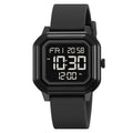 SKMEI 2558 Minimal Square Digital Watch - Black/Black
