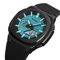 SKMEI 2091 Digital Analog World Time Watch - Black/LighBlue-White
