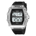 SKMEI 2296 Digital Sports Countdown Timer Watch - white/transparent/black