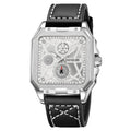SKMEI 9330 Premium Down Second Square Dial Watch - silver/silver