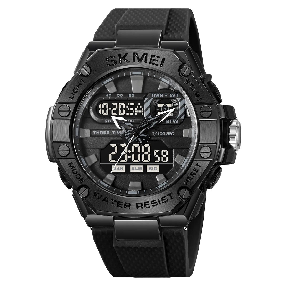 SKMEI 2221 Tactical Force Dual Display Watch - Black