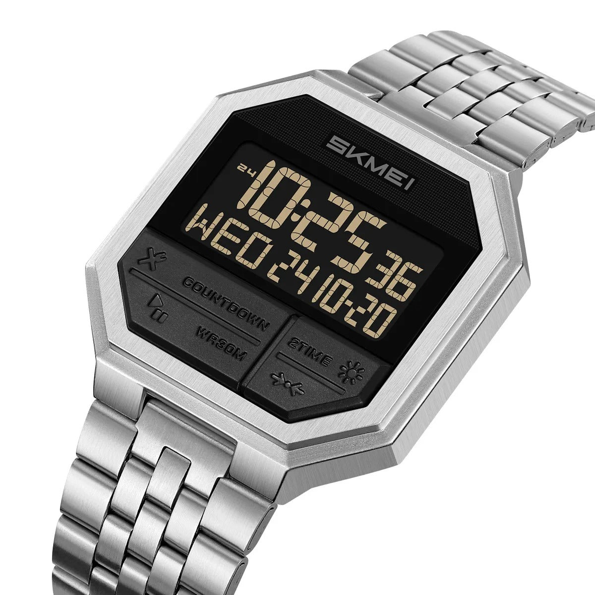 SKMEI 2350 Digital Multifunctional Sports Watch - Silver