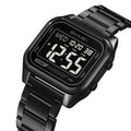 SKMEI 2478 Digital Sports Stainless Steel Watch – Black/Black