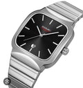 SKMEI 9361 Classic Minimal Square Watch - Silver/Black