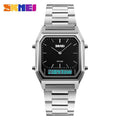 SKMEI 1220 Analog Digital Stainless Steel Watch - Silver/Black