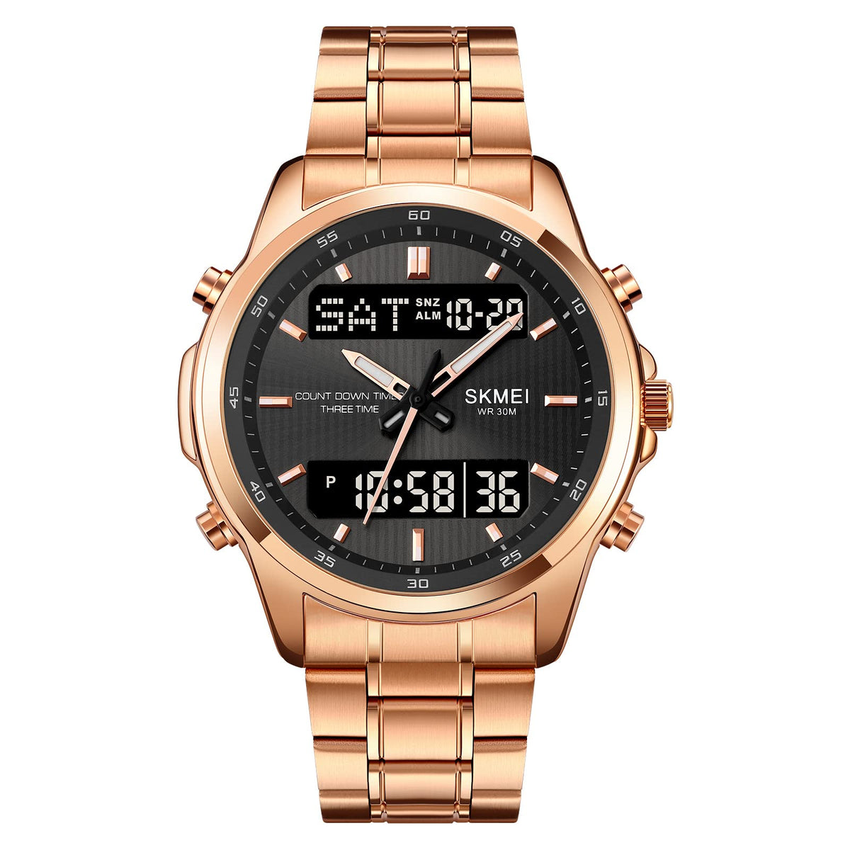 SKMEI 2049 Multifunctional Waterproof Watch - Rosegold/Black