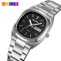 SKMEI 2420 Unisex Analog Quartz Day-Date Watch - Silver/Black