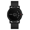 SKMEI 1260 Minimalist Modern Dial Watch - black/black mesh belt
