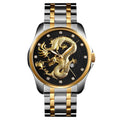 SKMEI 9193 Dragon Design Premium Watch - GoldSilver/Black