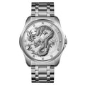 SKMEI 9193 Dragon Design Premium Watch - Silver/Silver