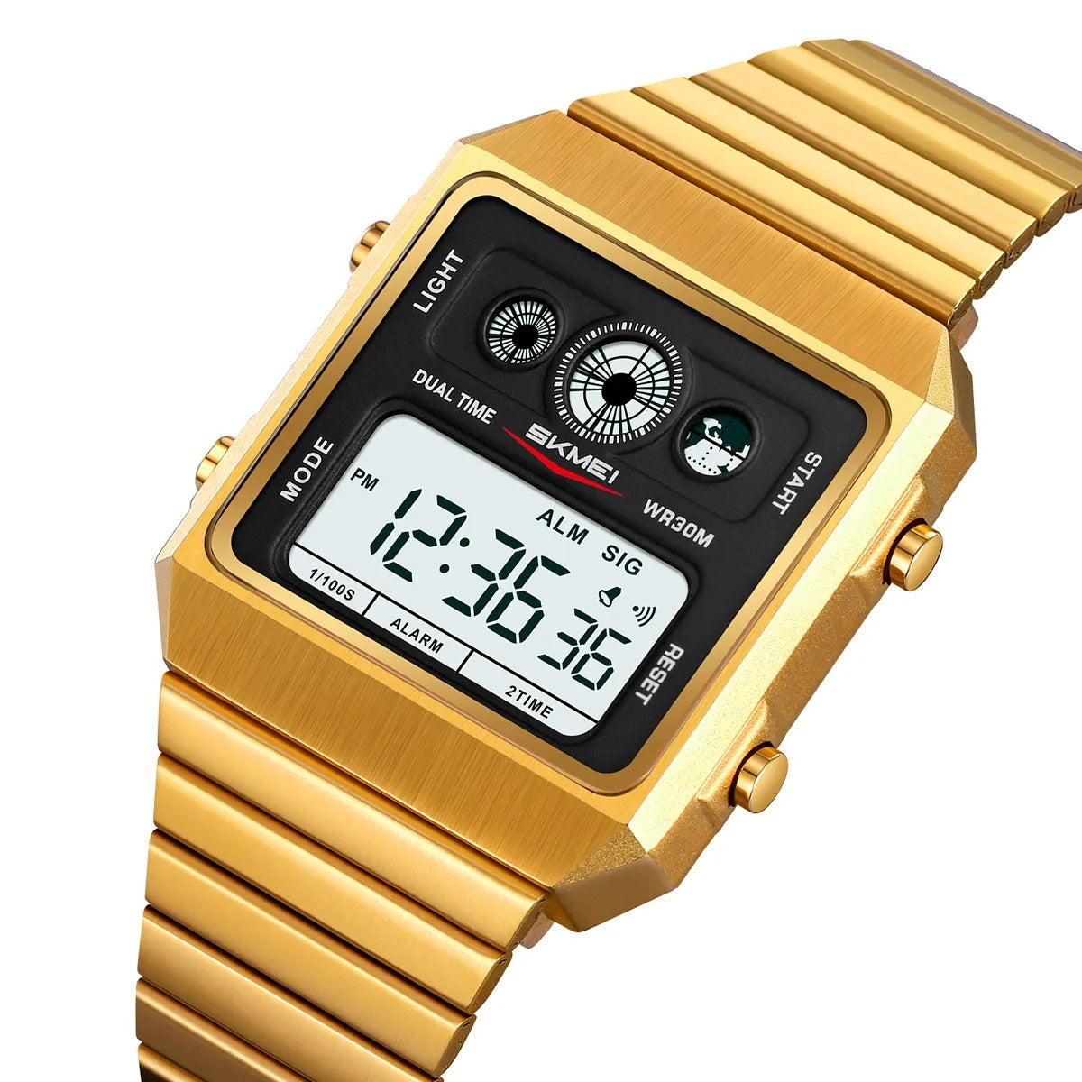 SKMEI 2450 Classic Retro Digital Watch - Gold
