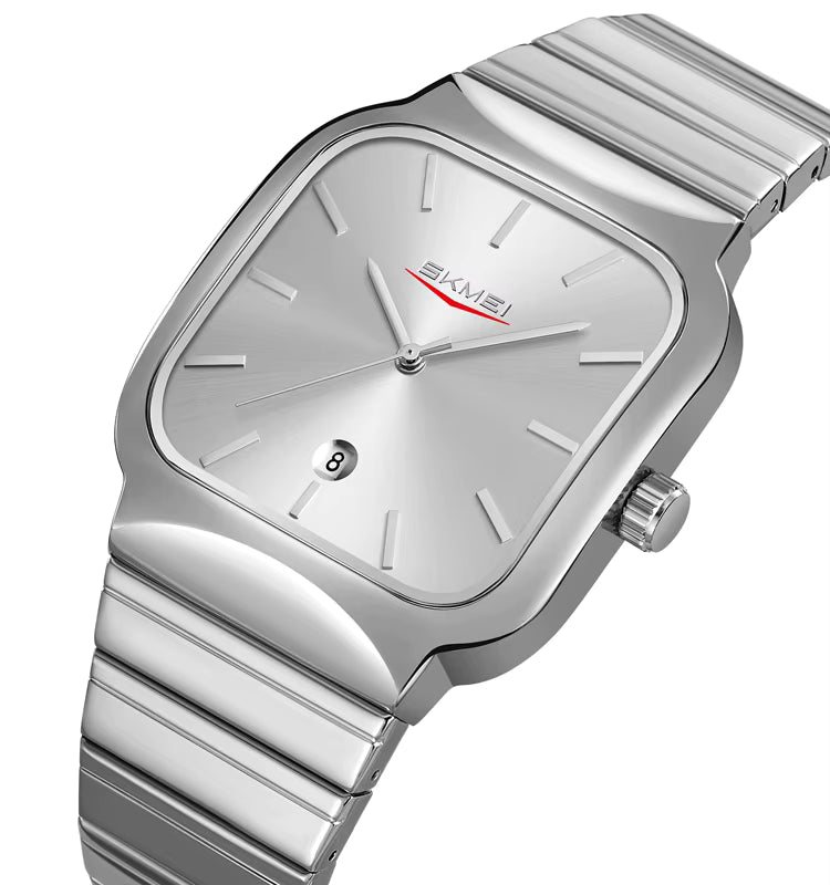 SKMEI 9361 Classic Minimal Square Watch - silver/silver