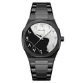SKMEI 9391 Elegant Golden Arabic Dial Watch - Black/Black/White