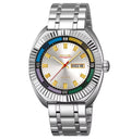 SKMEI 9353 Classic Multi-Color Dial Watch - Silver