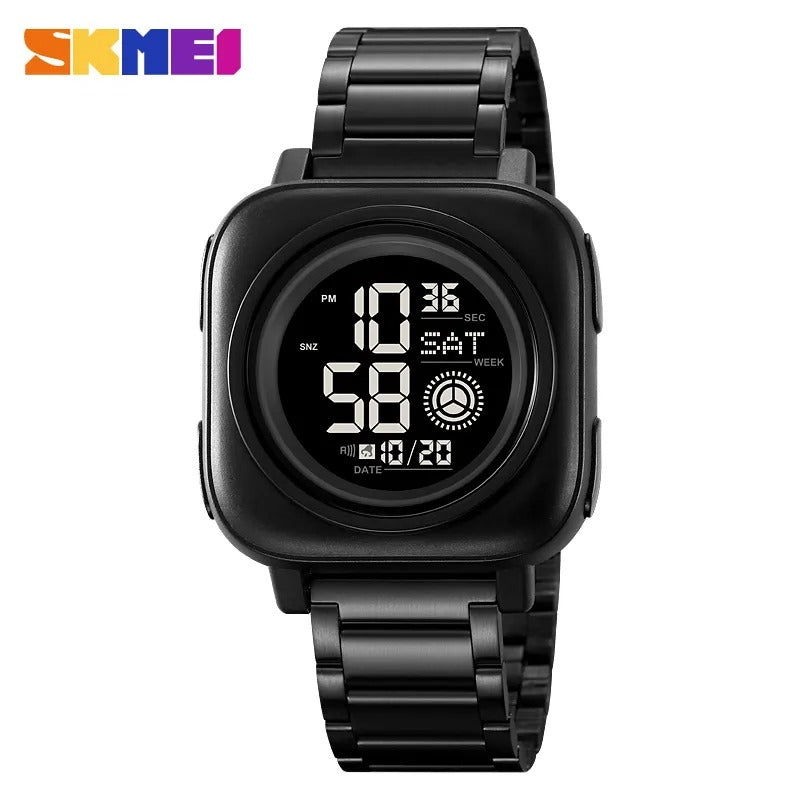 SKMEI 2131 Square Dial Digital Dual Time Watch - black