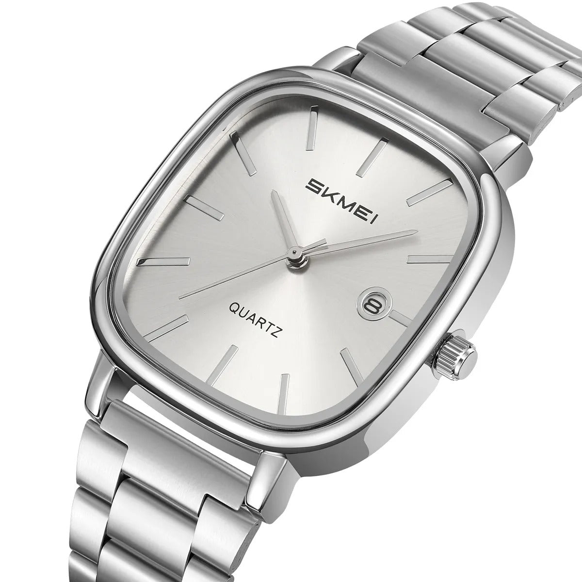 SKMEI 2551 Classic Quartz Movement Watch – Silver/Silver
