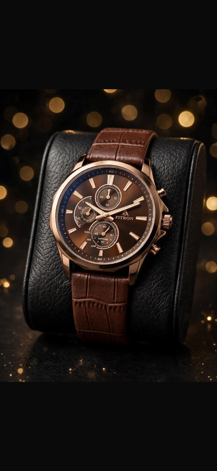 Fitron Leathe Men Watch-11-10-2