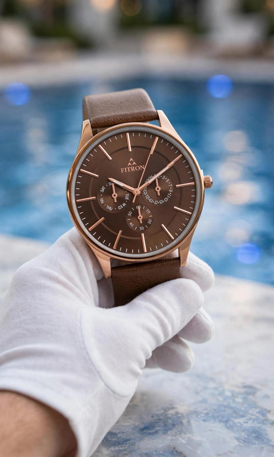 Fitron Leather Men Watch 14-10-2