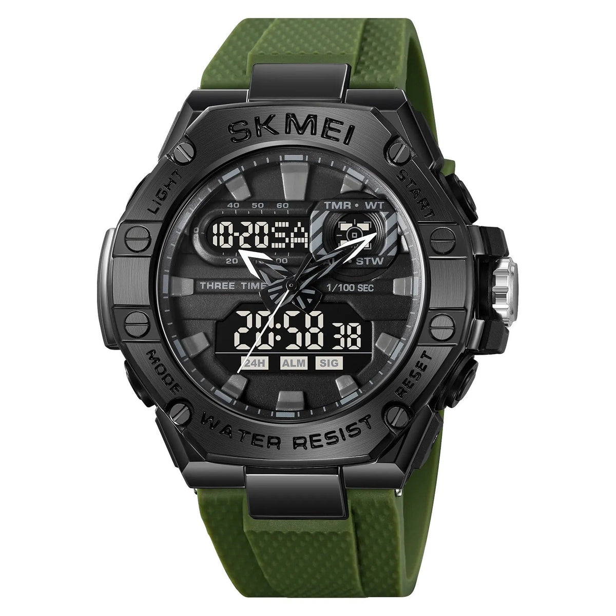 SKMEI 2221 Tactical Force Dual Display Watch - Army Green