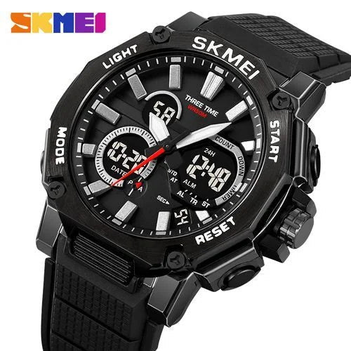 SKMEI 2219 Premium Dual Display Sport Watch - Black