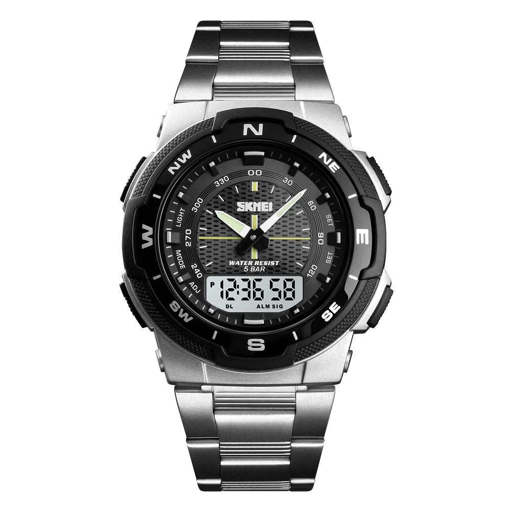SKMEI 1370 Navitech Dual Display Watch - Silver