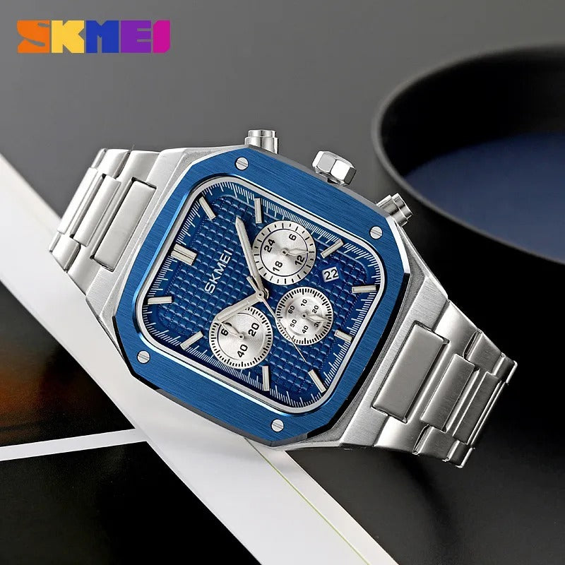 SKMEI 2201 Square Chronograph Watch - Blue