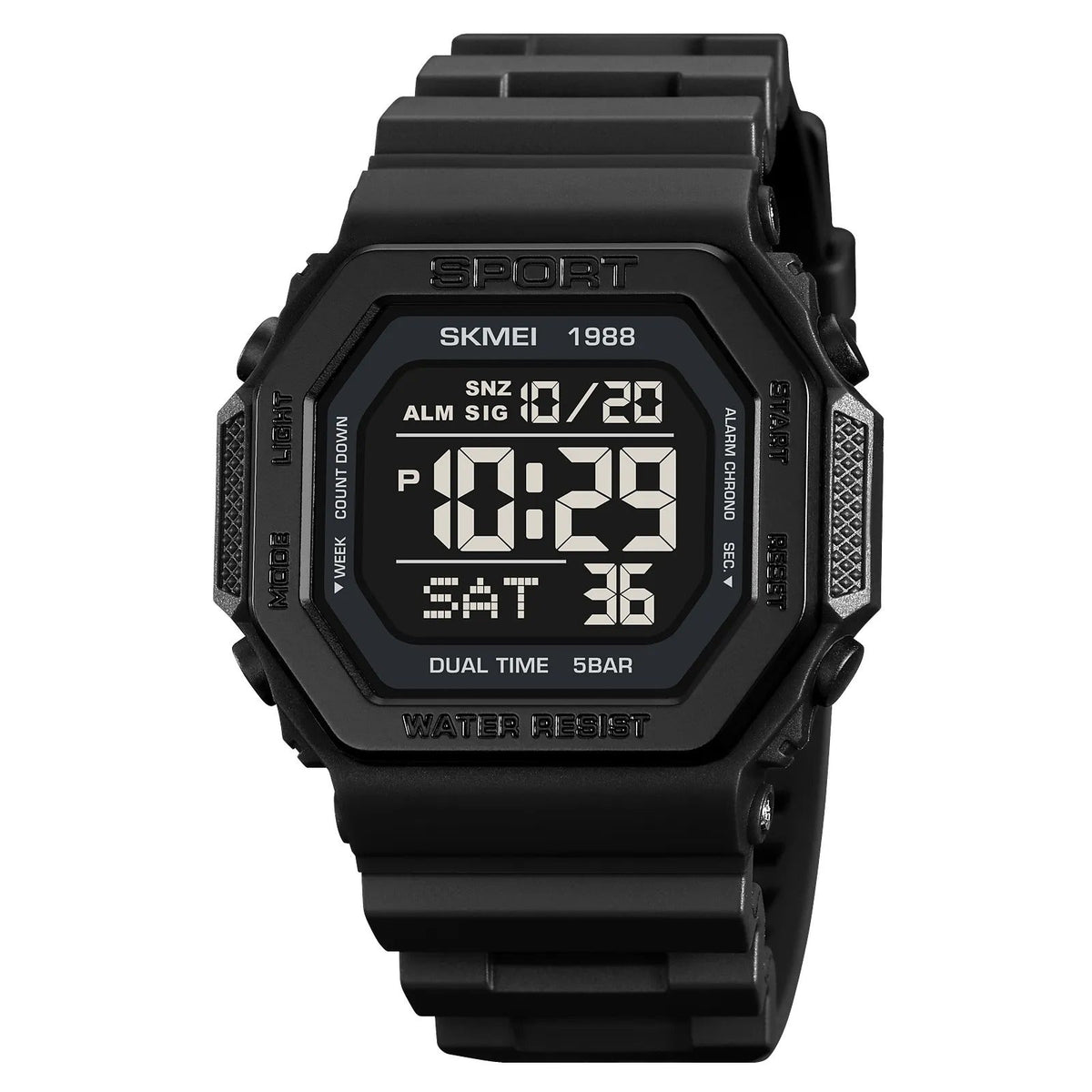 SKMEI 1988 Street Armor Digital Watch - Black