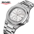 SKMEI 2423 Elegant Classic Multifunction Dial Watch - Silver/Silver